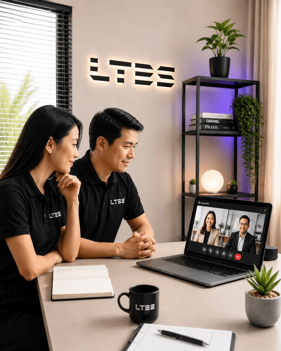 A remote team meeting led by LTBS professionals